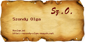 Szondy Olga névjegykártya