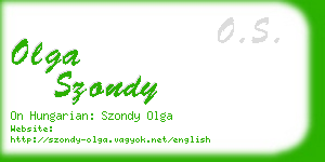olga szondy business card